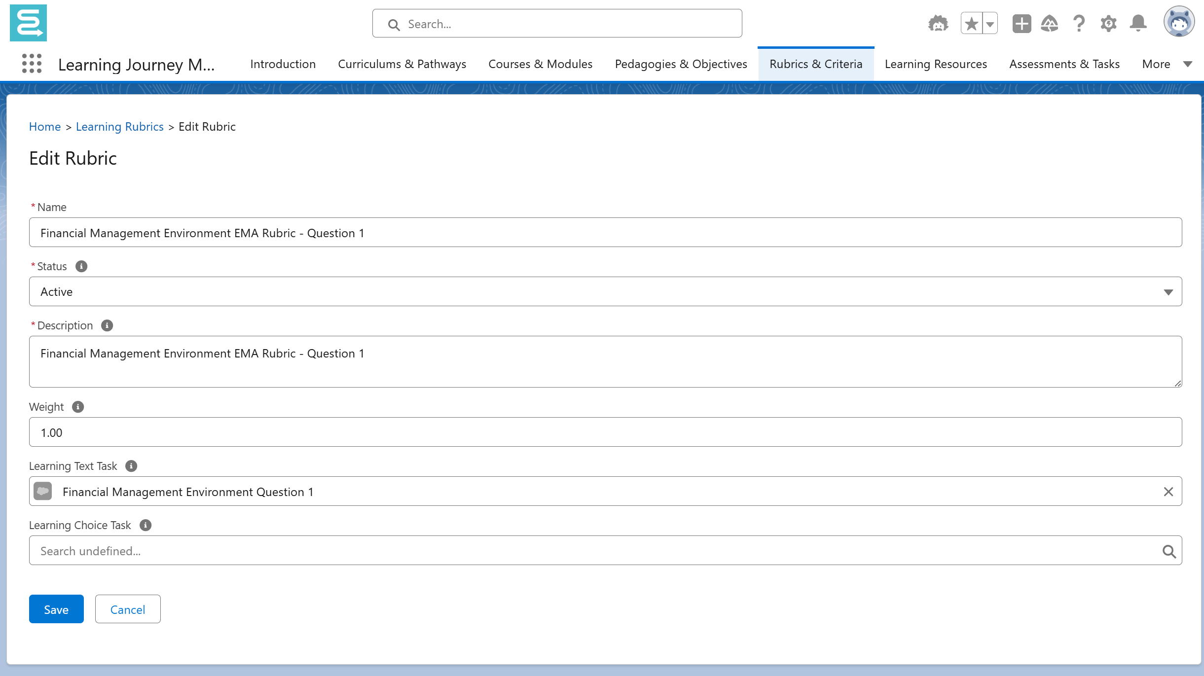 Rubrics & Criteria - Globebyte Documentation