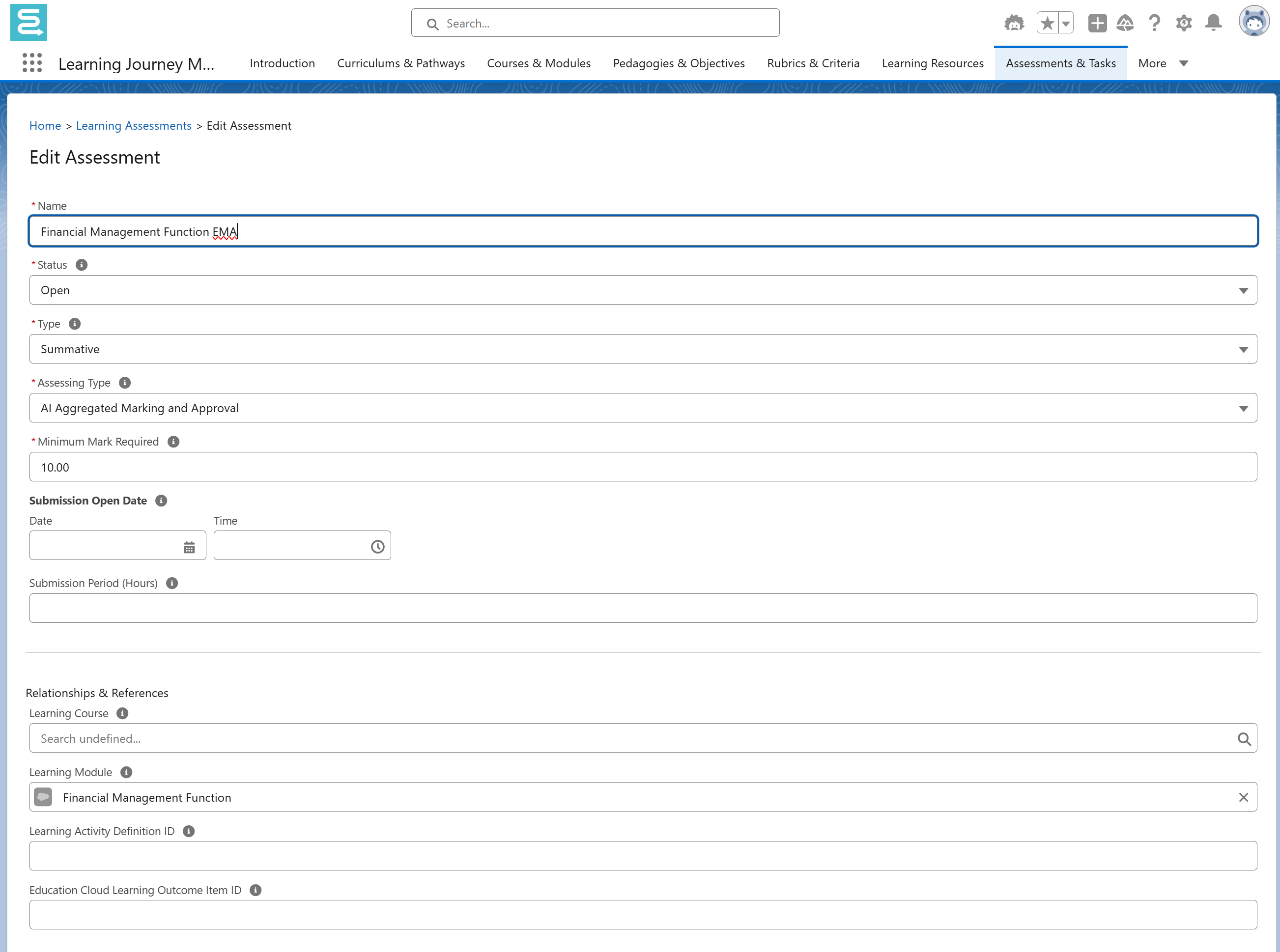 Assessments & Tasks - Globebyte Documentation
