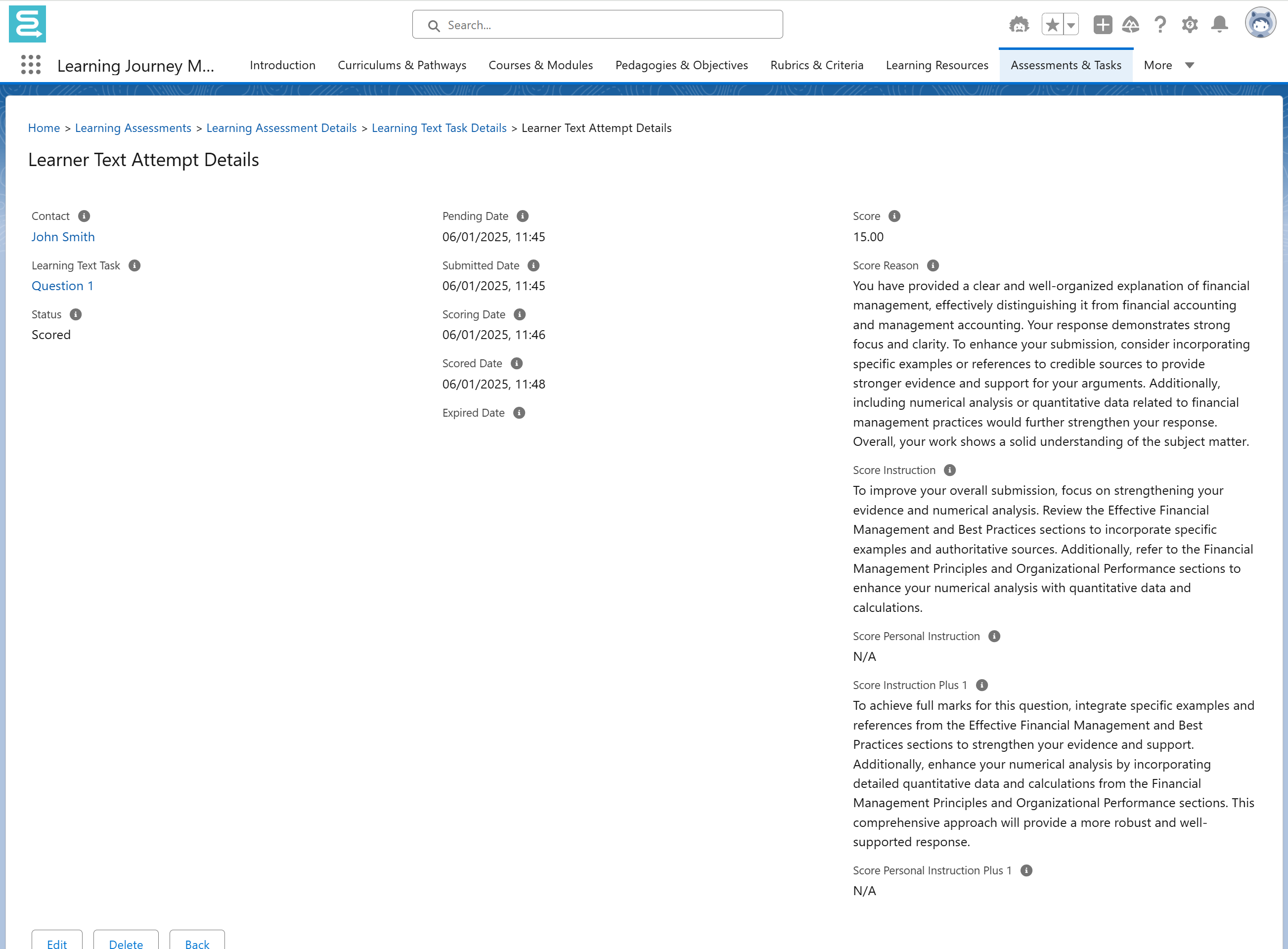 Assessments & Tasks - Globebyte Documentation