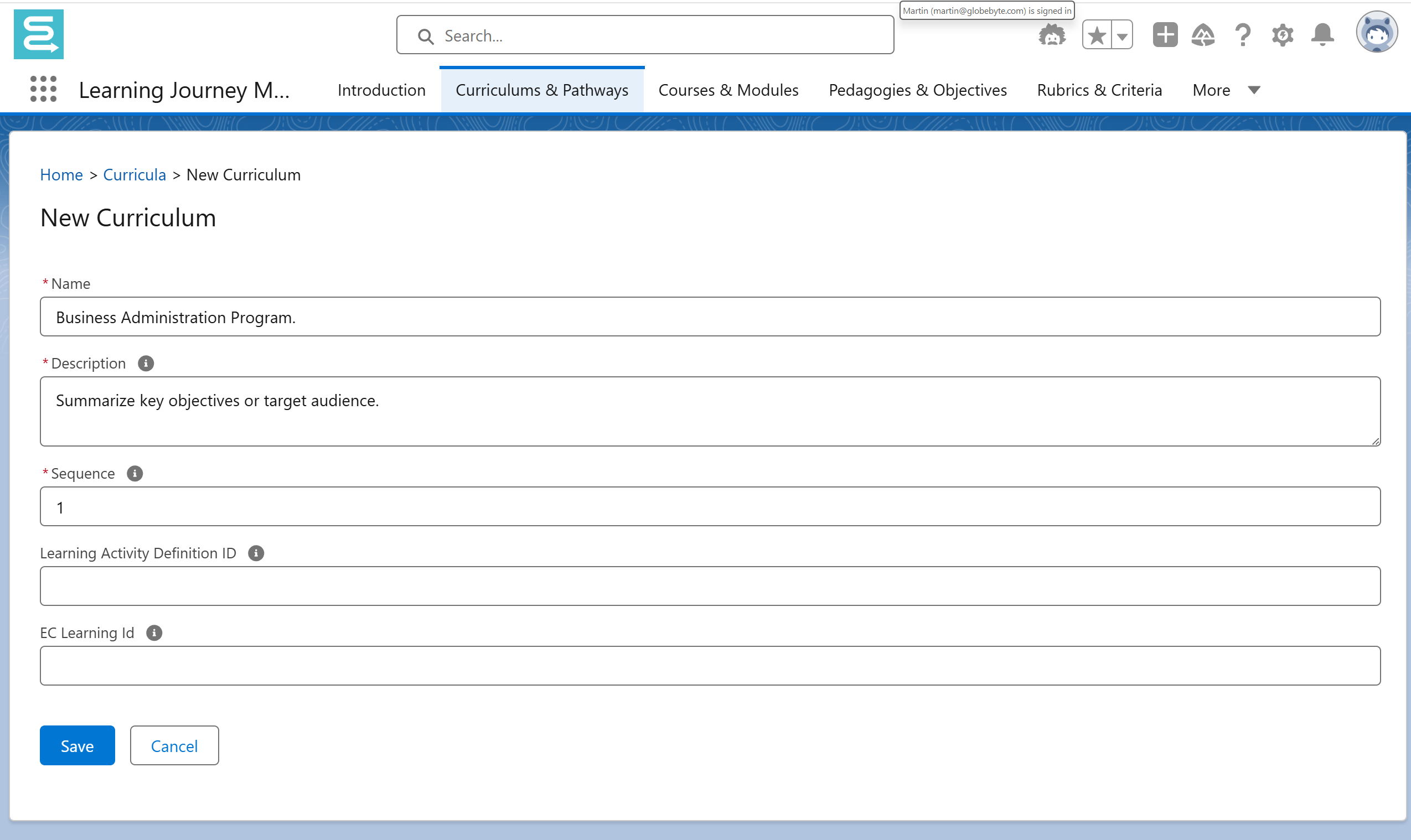 Curriculums & Pathways - Globebyte Documentation
