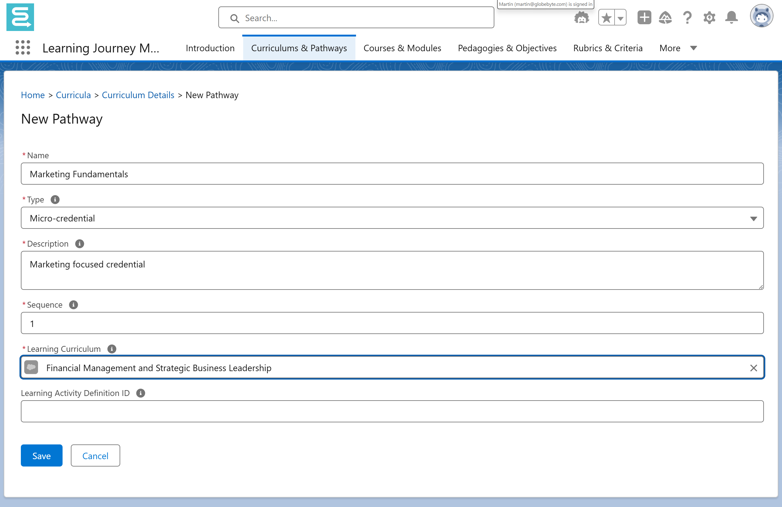 Curriculums & Pathways - Globebyte Documentation