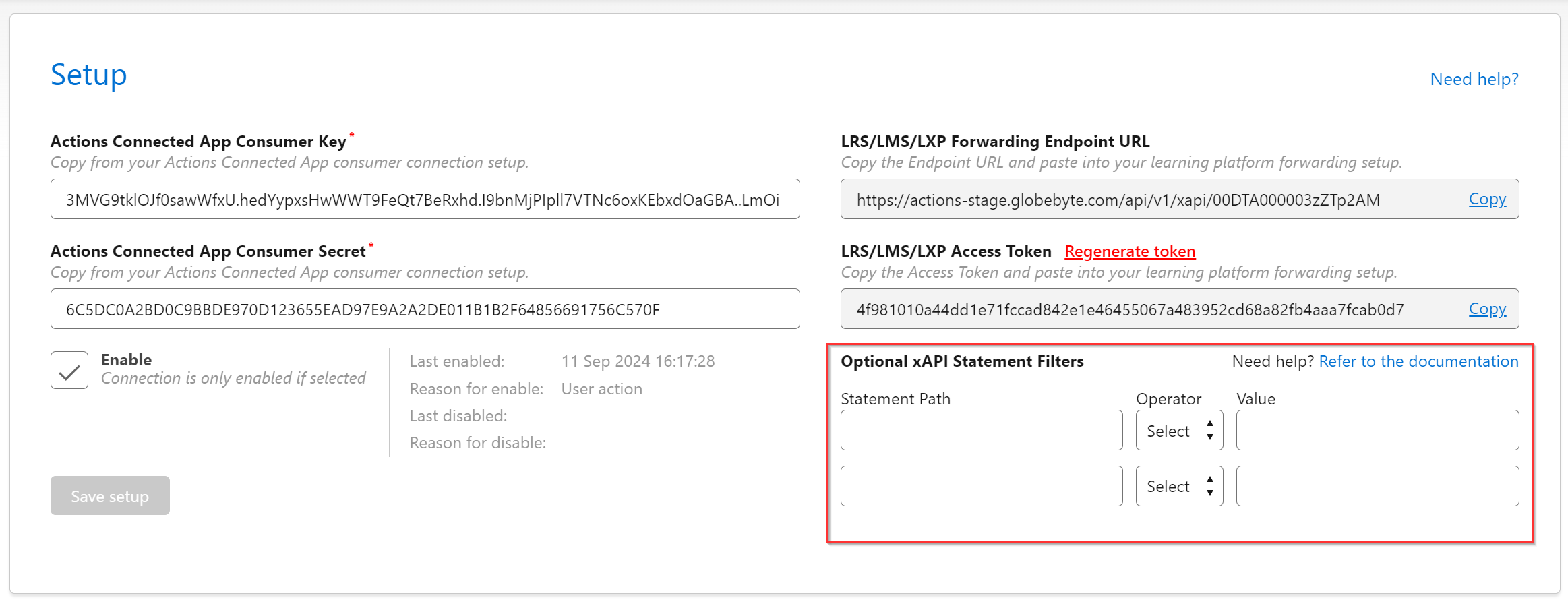 Filtering xAPI Statements - Globebyte Documentation